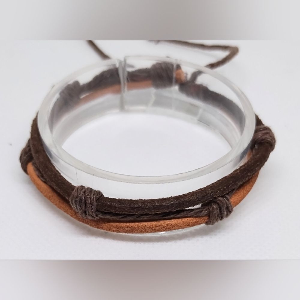 Leather layered brown bracelet‎ for men new F1